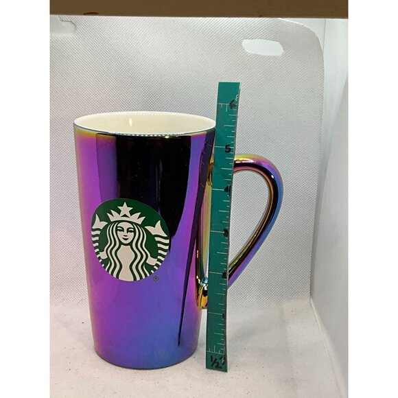 2022 Holiday Starbucks 16 Oz Iridescent Rainbow Ceramic Mug - Picture 3 of 8